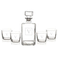 5 Pc Monogram Decanter Set V208