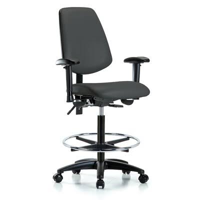 Charcoal Ergonomic Drafting Chair with Casters G4211