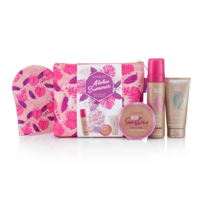 Aloha Summer Tanning Set Medium Mousse Bronzer Single Mitt Primer 150ml 200ml 12g I99166