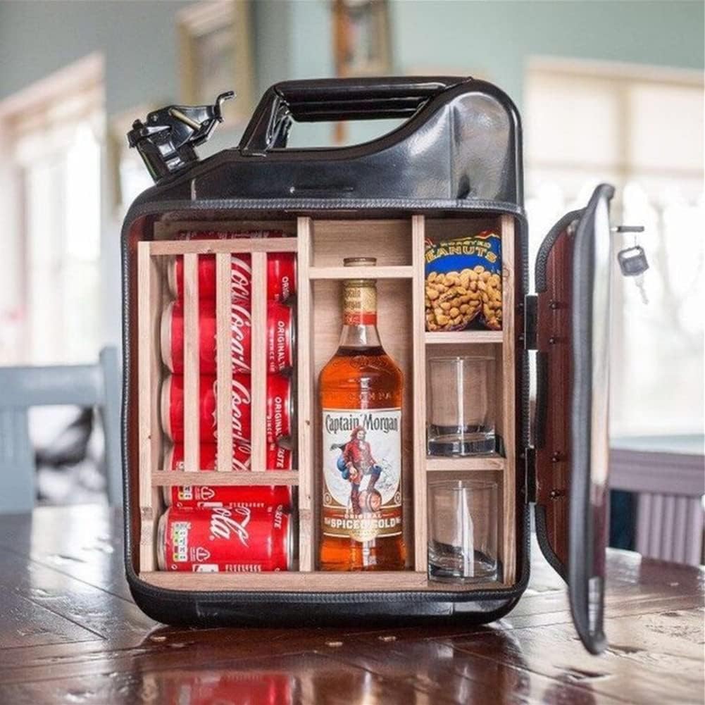 Black Pack of 2 Jerry Can Mini Bar With Whiskey Cabinet H75787