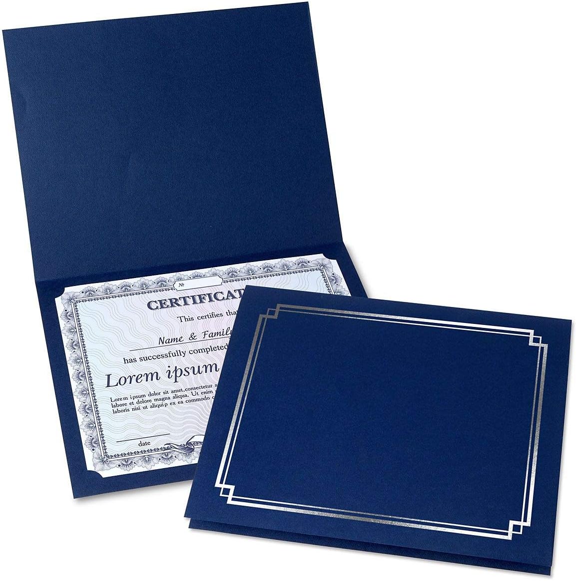 Black & Gold Certificate Holders, Pack of 25, Linen Cover, 9-1/2 x 12 N3883