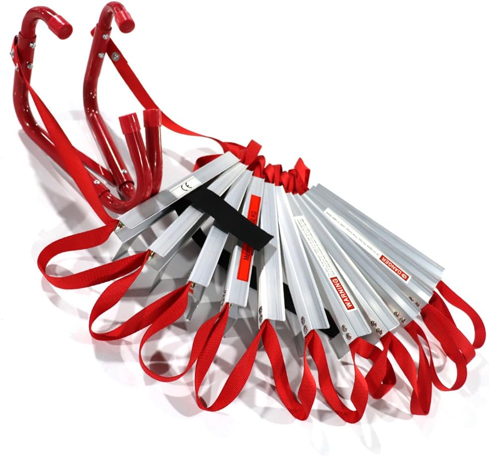 3 Story 25 Feet Retractable Emergency Escape Ladder with Anti-Slip Rungs N790942