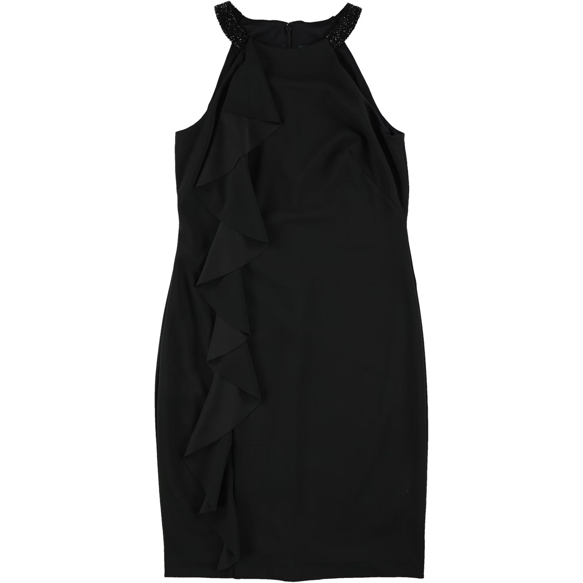 Black Beaded Sheath Dress X47277