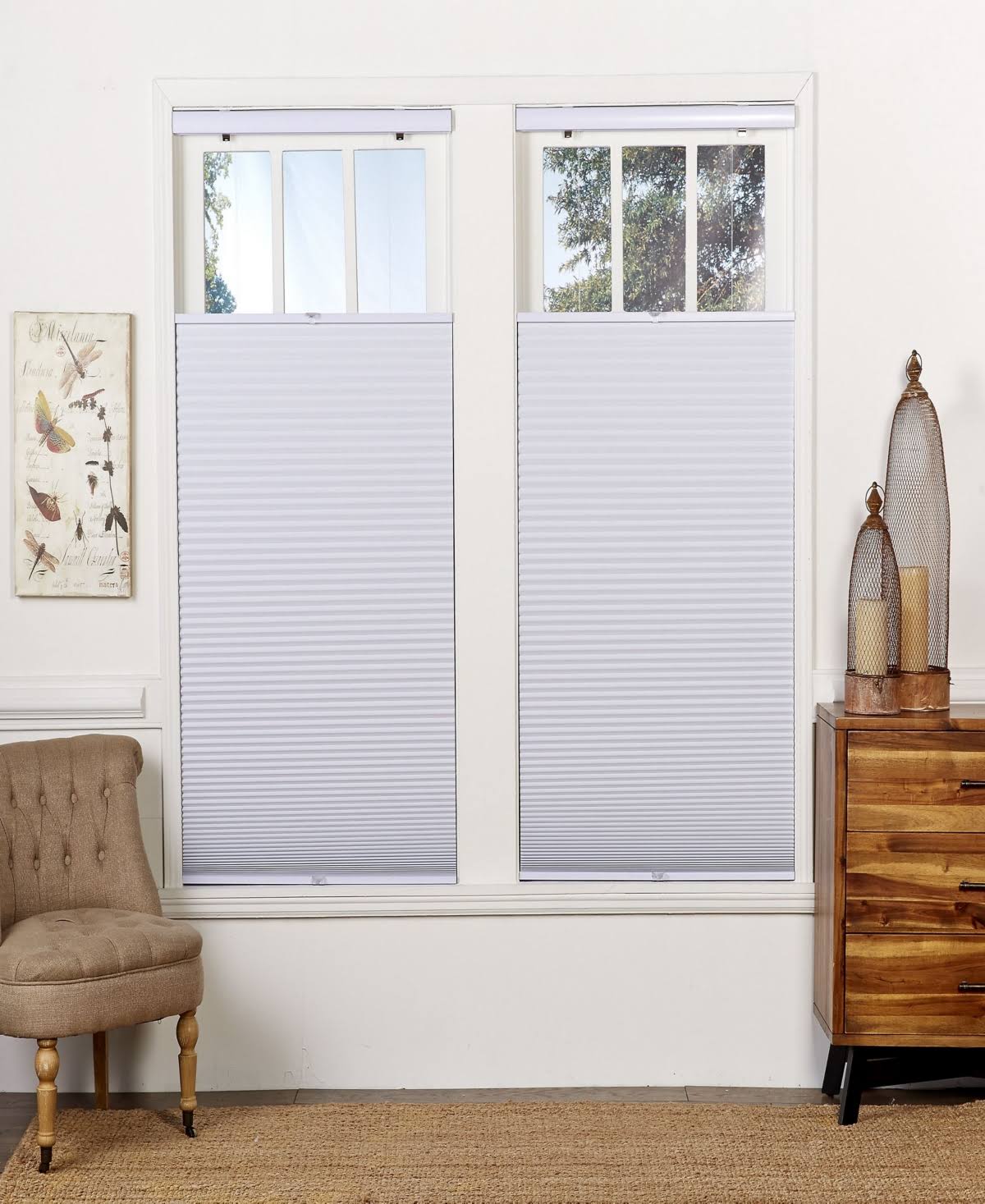 Cream-White Top Down Bottom Up Blackout Shade Q67075