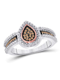 Sterling Silver White and Champagne Diamond Ring U103870
