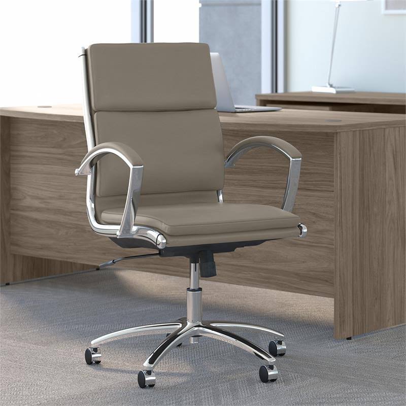 Washed Gray Leather Executive Desk Chair I152883