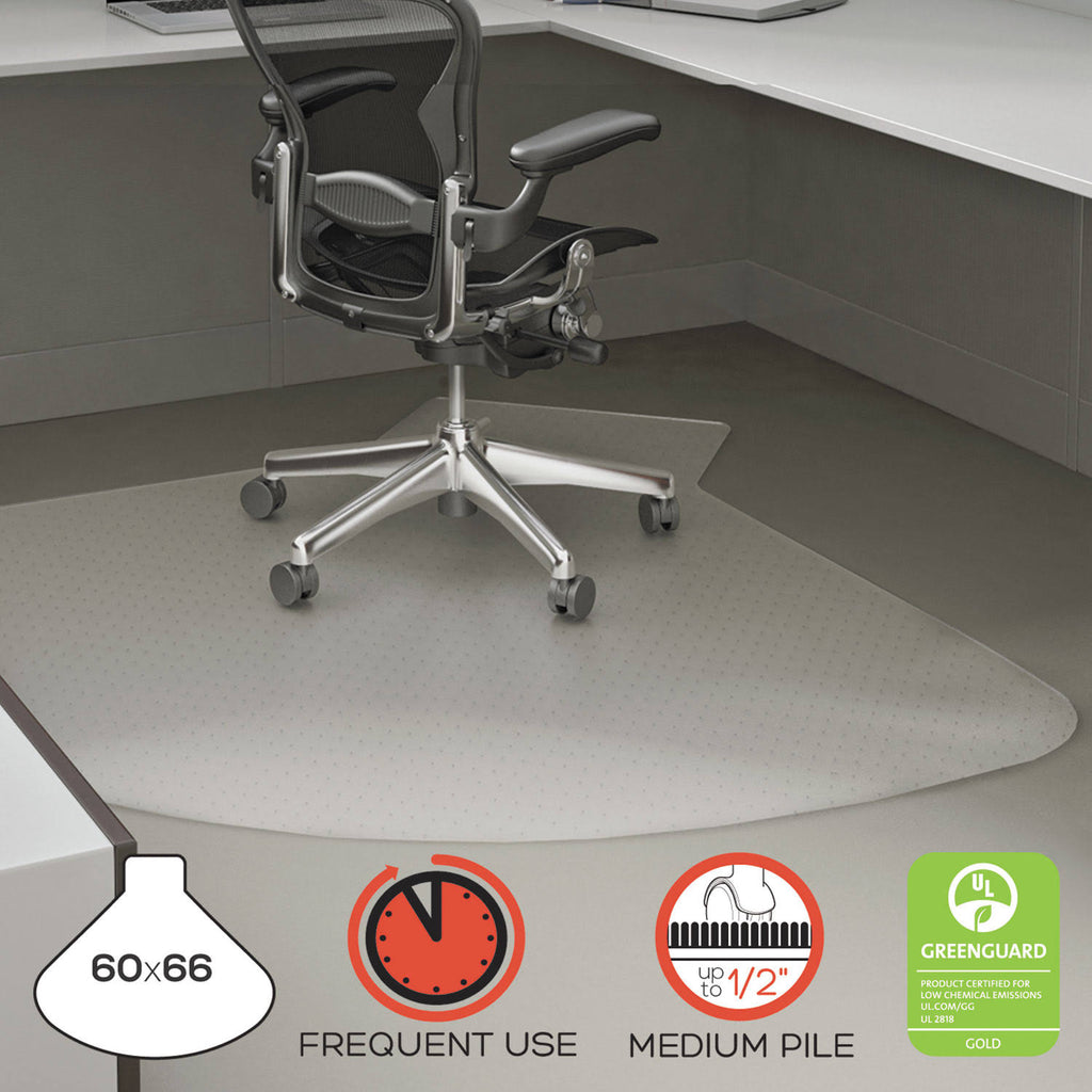 Clear L-Shape Chair Mat for Medium Pile Carpet L2814