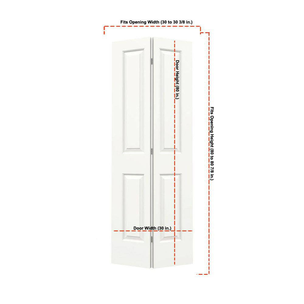 White Molded Composite MDF Closet Bi-Fold Door W54078