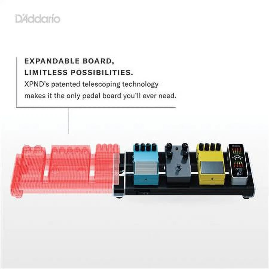 Black Telescopically Expanding 2-Rail Pedalboard System B22936