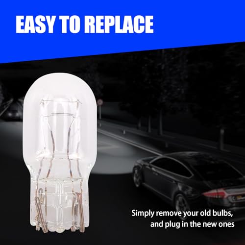 10 Car Brake Lights, 5W Double-wire Vehicle Turn Signal Tail Light Replacements, Universal Waterproof Automotive Lighting Accessories (White Light) C576