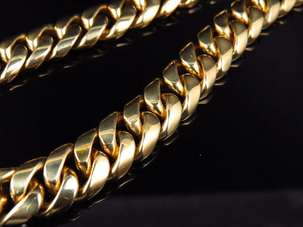Yellow Gold Miami Cuban Link Chain Necklace M4805