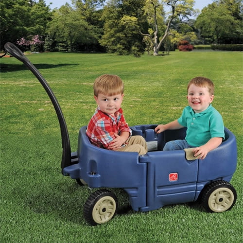 Blue Foldable Wagon for Kids with Seats Y710792