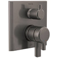 2-Handle Monitor Valve Trim with 6-Setting Diverter in Lumicoat Black Stainless O259957