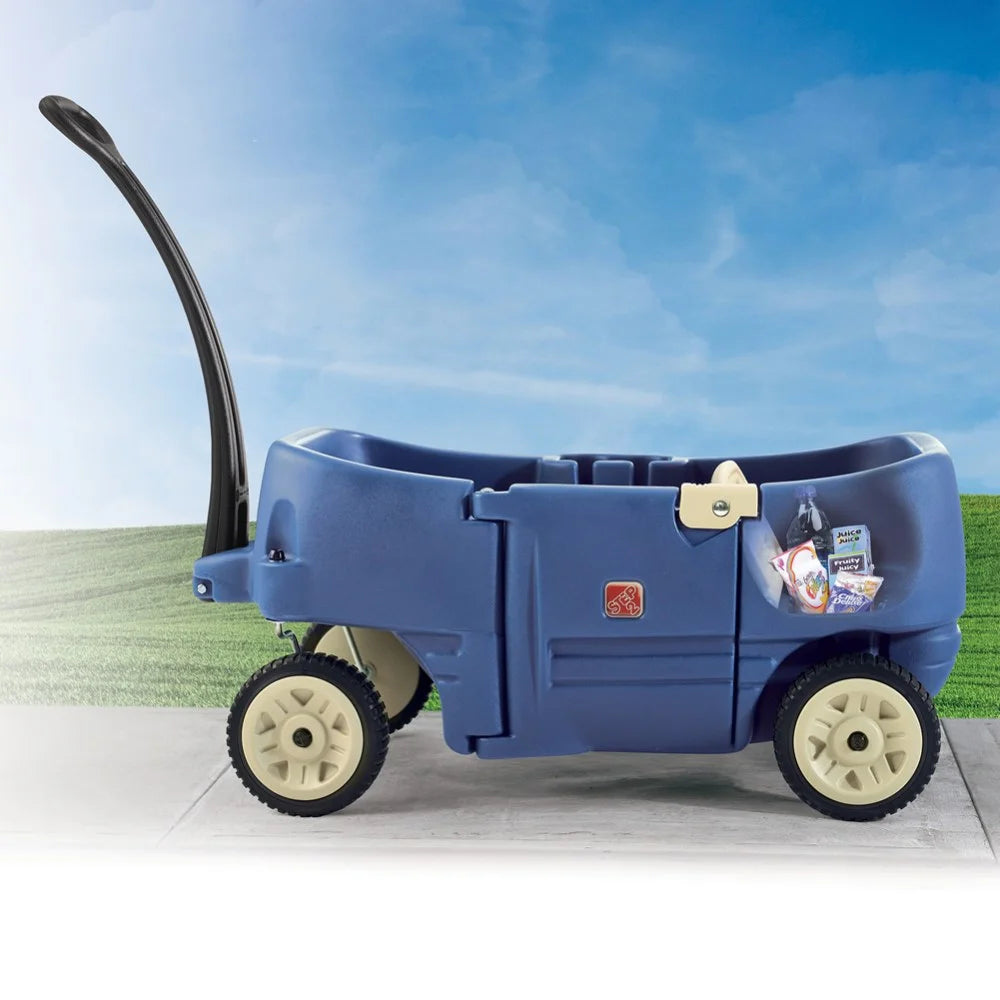Blue Foldable Wagon for Kids with Seats Y710792