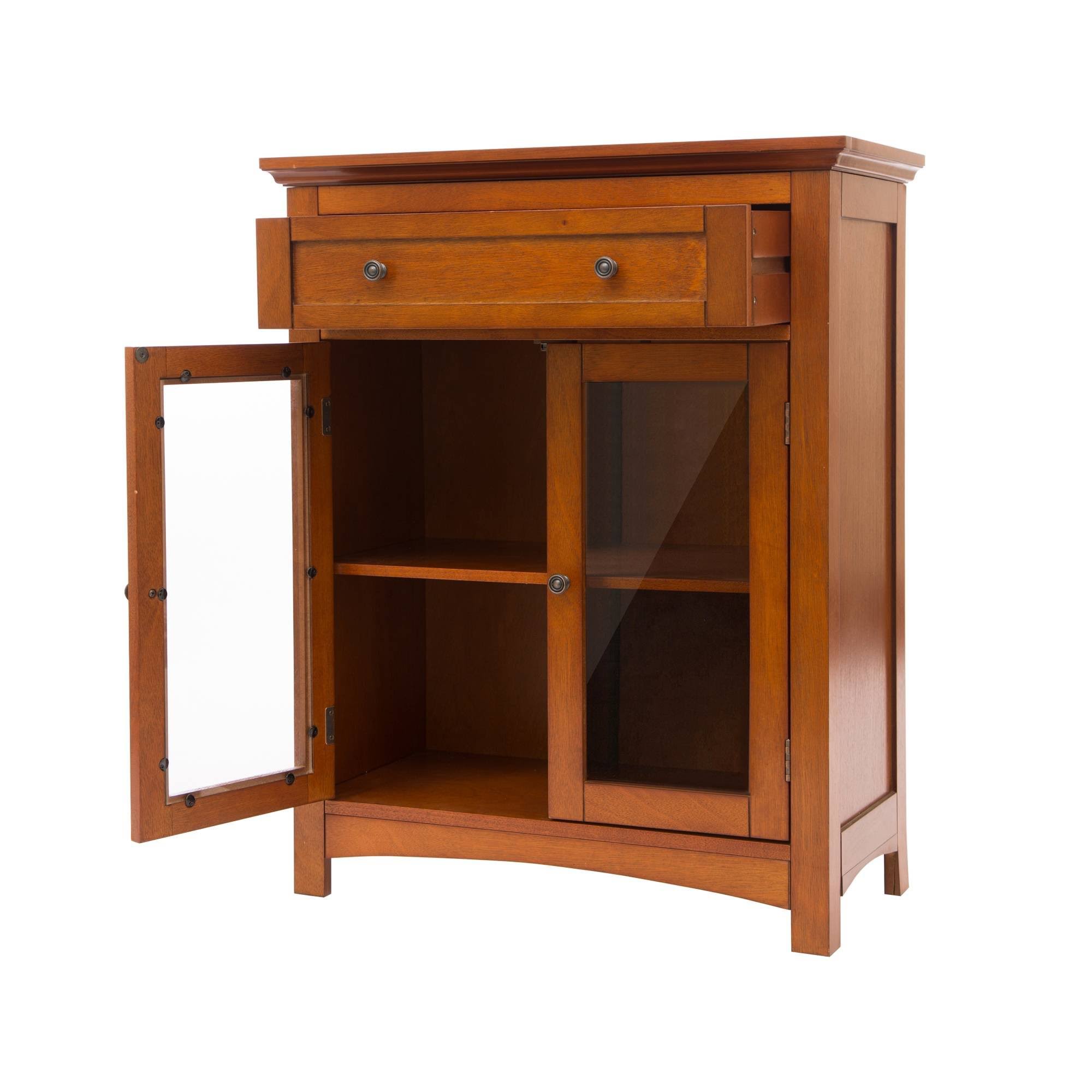 Russet Shelved Floor Cabinet with Double Doors P58521