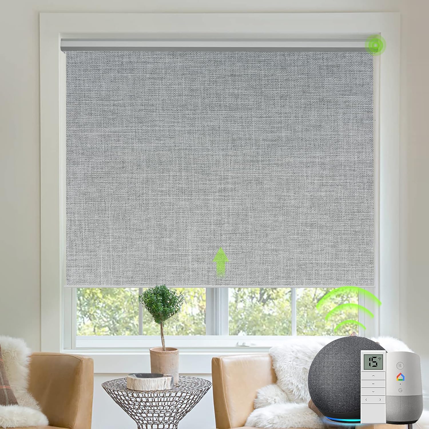 Motorized Blackout Roller Blind with Valance D57208