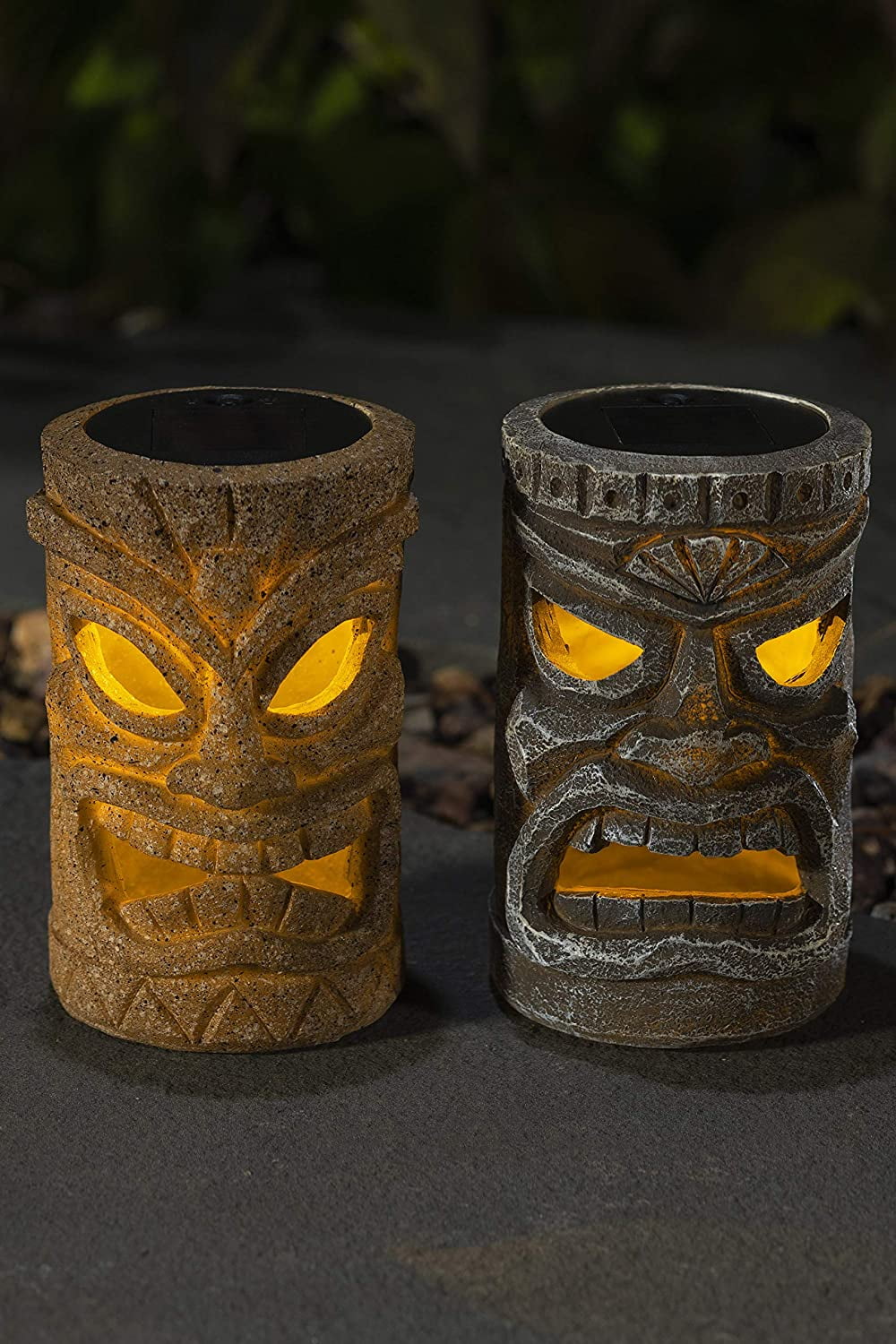 Tribal Tiki Solar Powered Flickering Led Outdoor Decor H215314