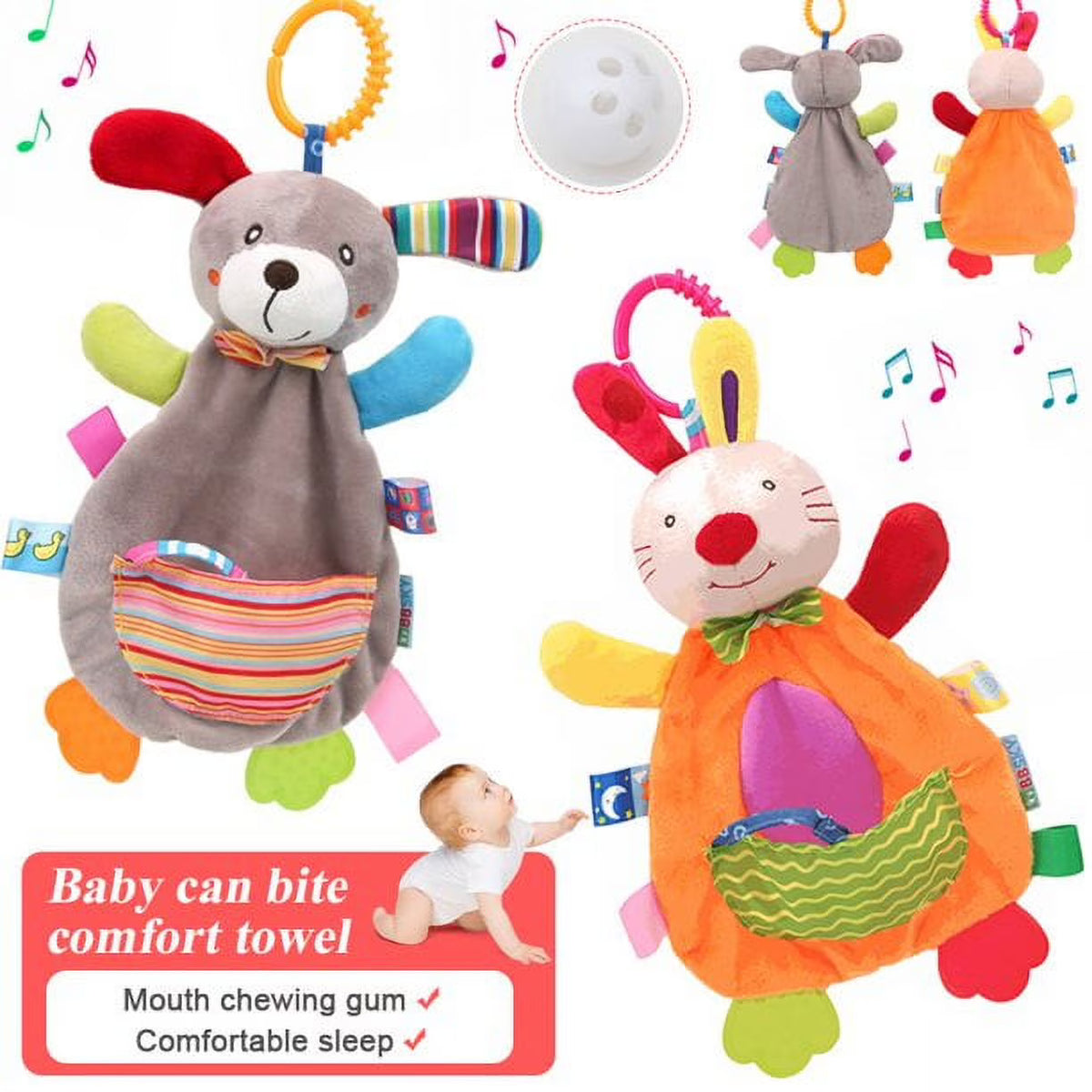 2 Pack Baby Hanging Toys with Teether G8812