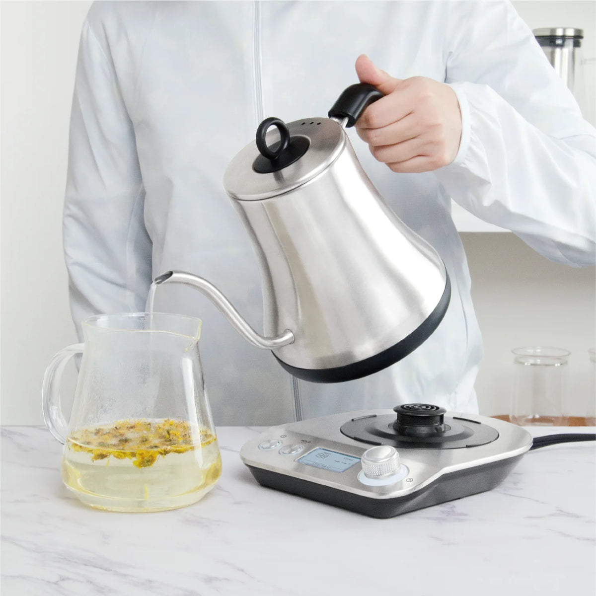 Electric Pour-over Gooseneck Kettle 0.8L Stainless Steel M388292
