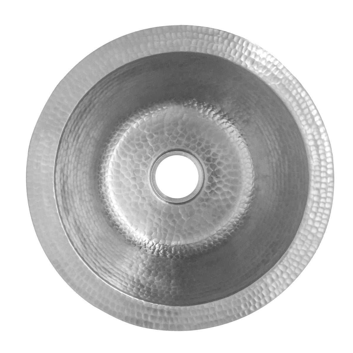 12-Inch Round Hammered Copper Bar Sink with 2-Inch Drain Opening M952
