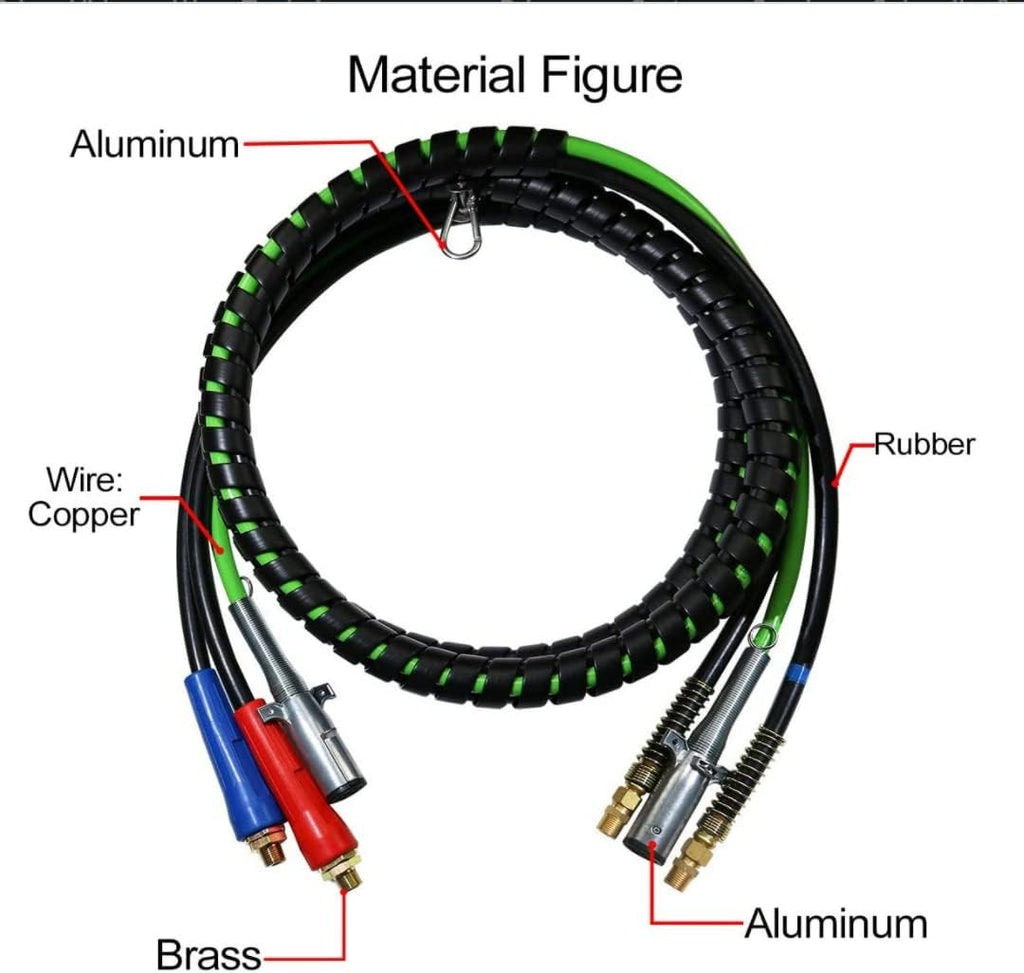 15 Ft 3-in-1 Air Line Hose Assemblies for Semi Truck Tractor Trailer G362