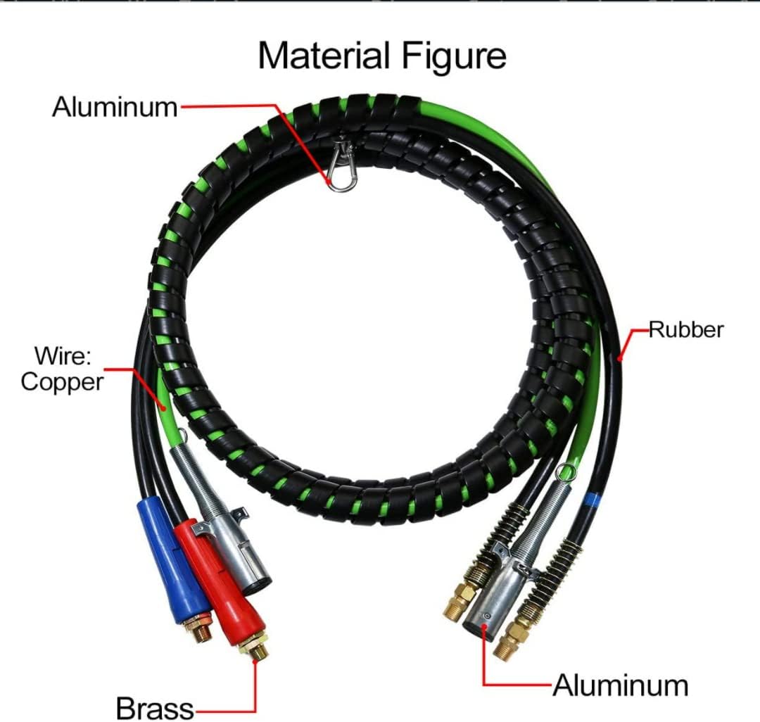 15 Ft 3-in-1 Air Line Hose Assemblies for Semi Truck Tractor Trailer G362