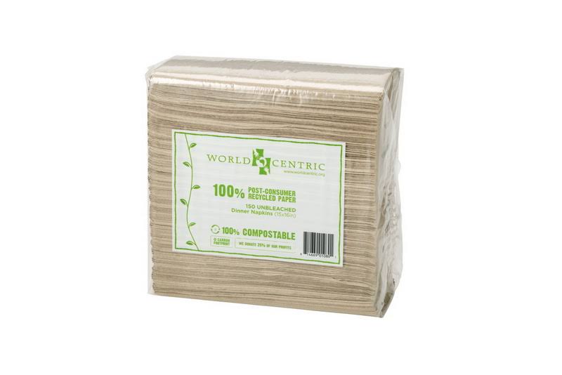 Unbleached Dinner Napkins 2 Ply, 100% Post Consumer Recycled Paper, Case of 3000 D6690