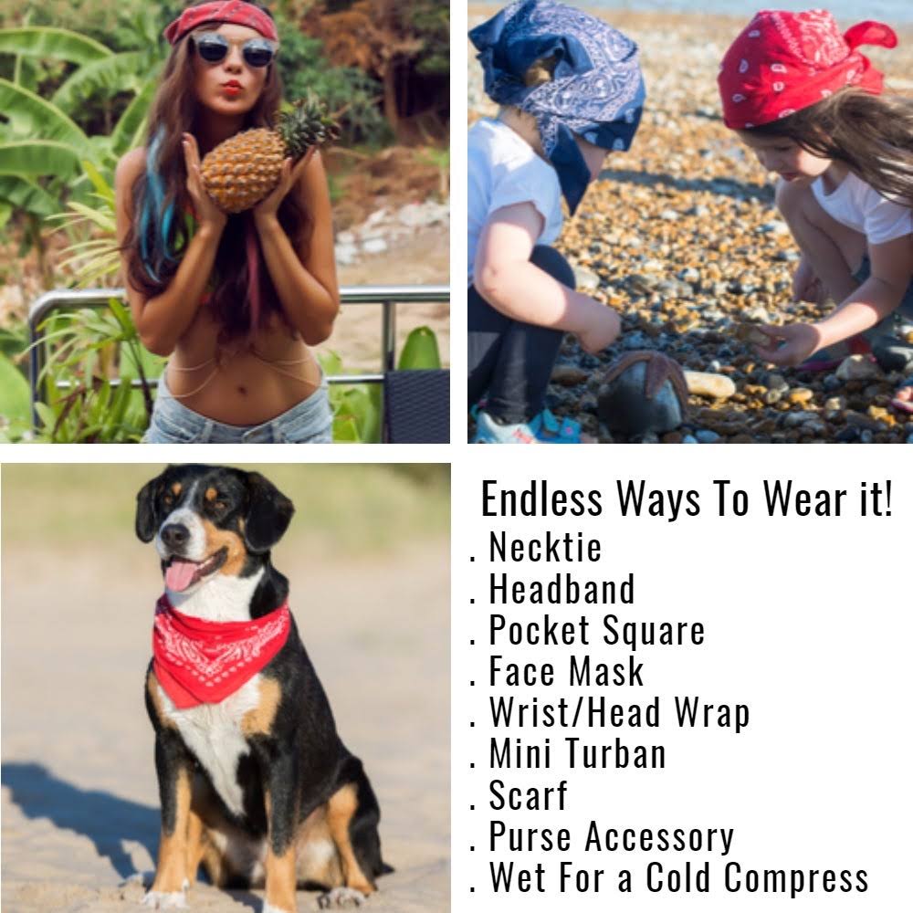 Red Paisley 100% Polyester Bandanas 50 Pack A404164