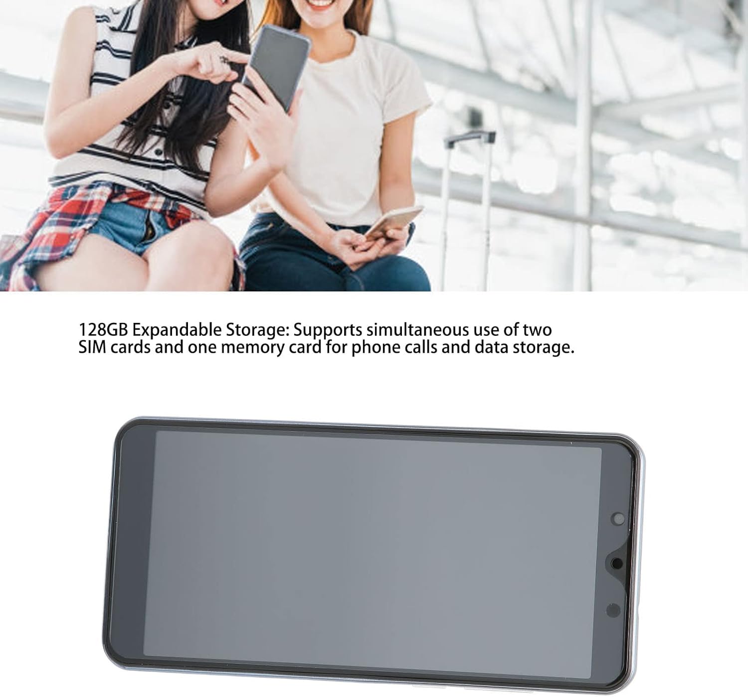 Grey 5.72" HD Curved Screen Dual SIM Smartphone, 512MB RAM + 4GB ROM, 1650mAh Battery, Pack of 2 J318