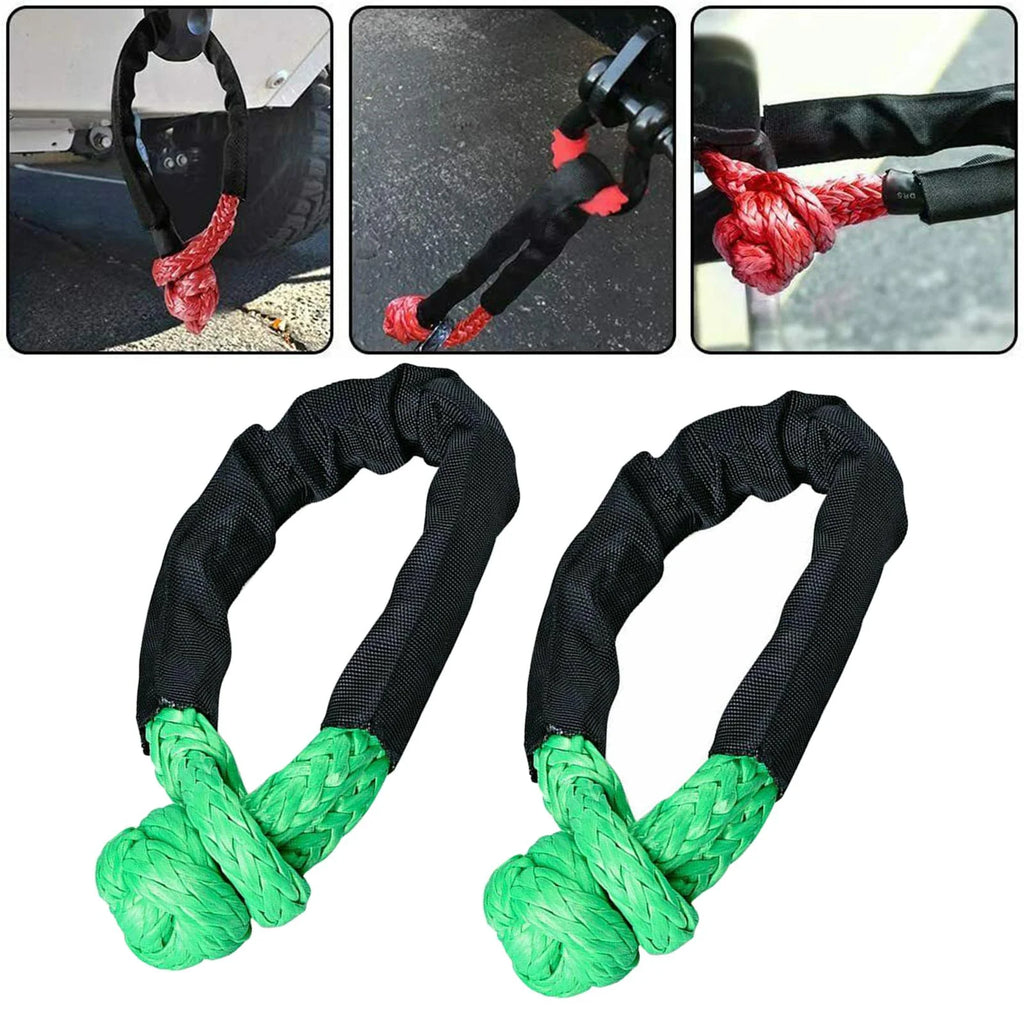 Green Synthetic Soft Rope Shackle 38000lbs Breaking Strength 56cm T998498