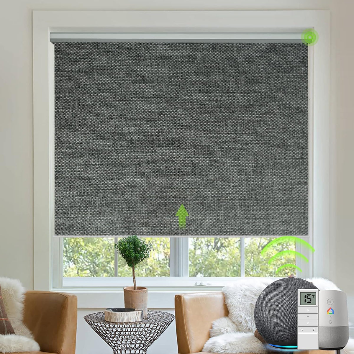 Motorized Blackout Roller Blind with Valance D57208