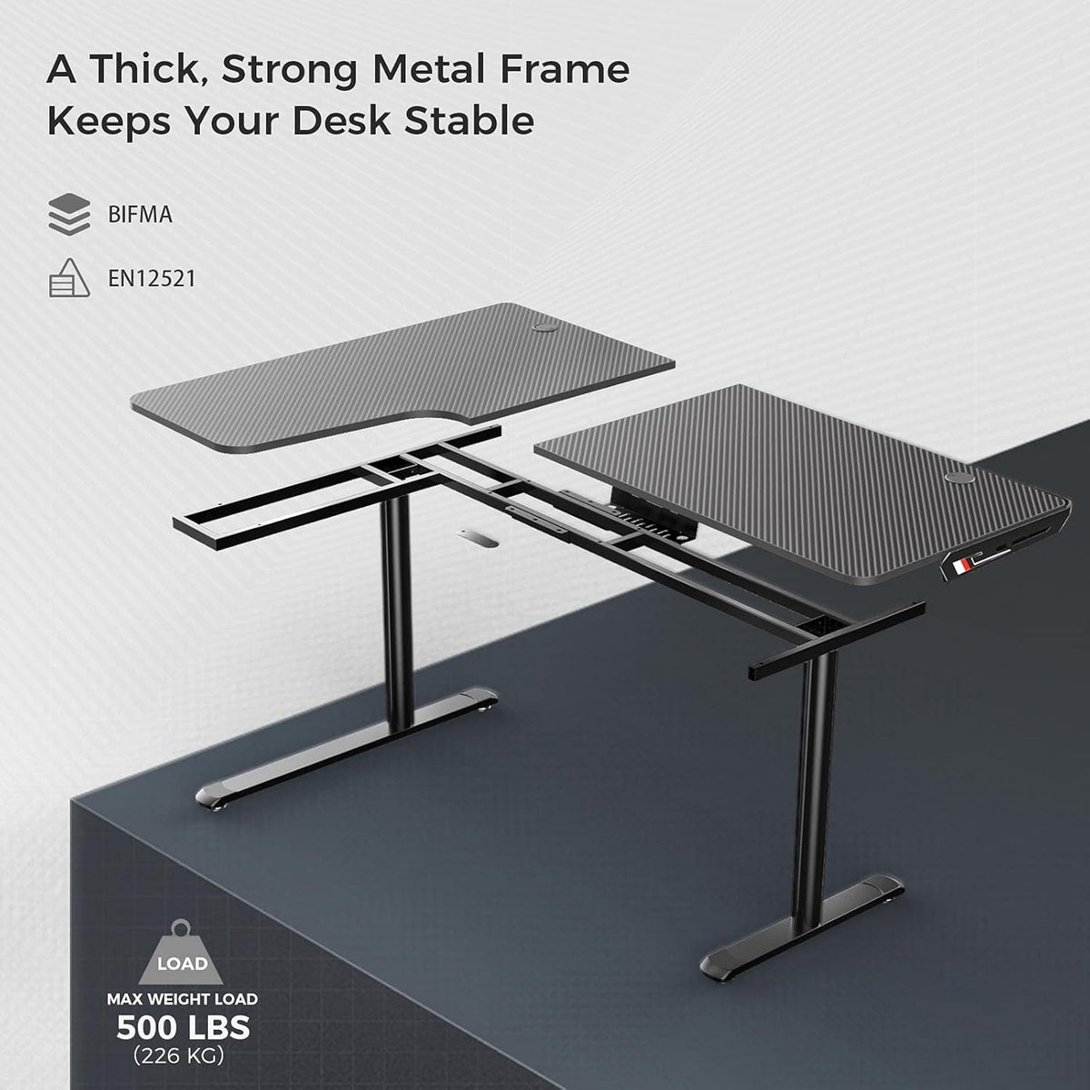 Black L Shaped 60 Inch Corner Gaming Desk with Mouse Pad and Cable Management Z460