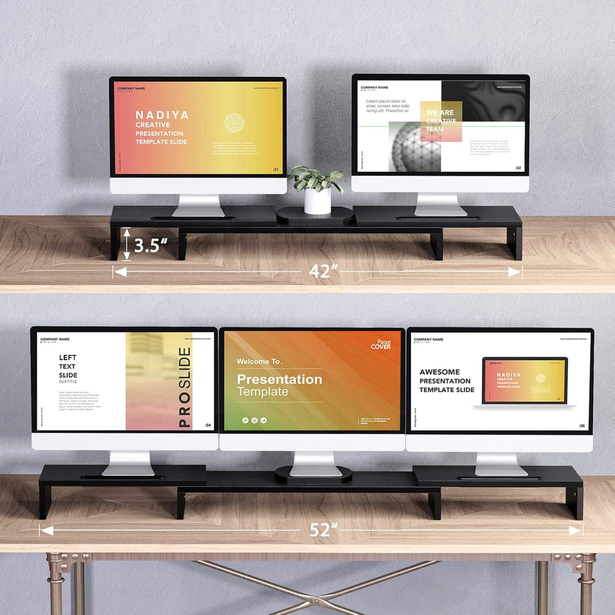Triple Monitor Stand with 2 Slots, Pack of 2 X6353