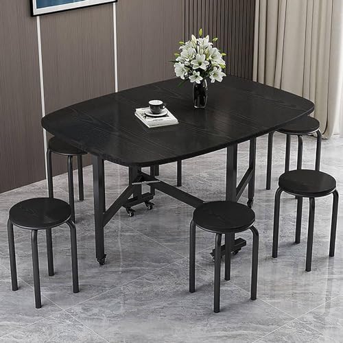 Brown Extendable Dining Table with Wheels L349438