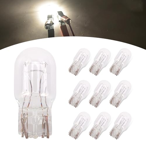 10 Car Brake Lights, 5W Double-wire Vehicle Turn Signal Tail Light Replacements, Universal Waterproof Automotive Lighting Accessories (White Light) C576