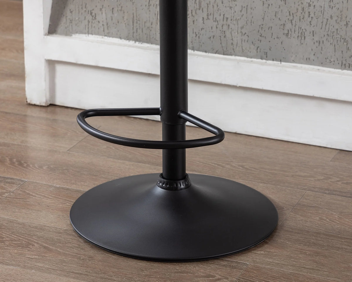 Brown Faux Leather Adjustable Swivel Bar Stool Set of 2 G5548