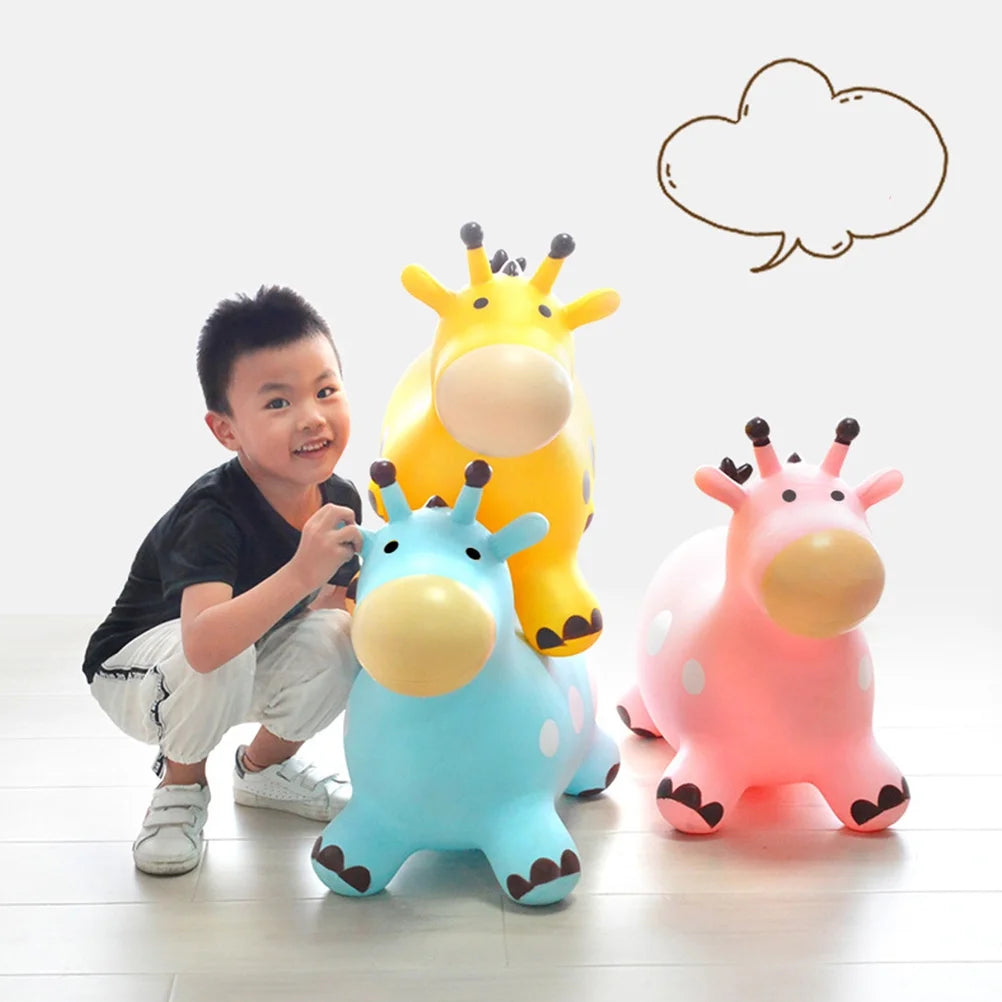 Inflatable Bouncing Horse Outdoor Toy with Air Pump (Pink) X607883