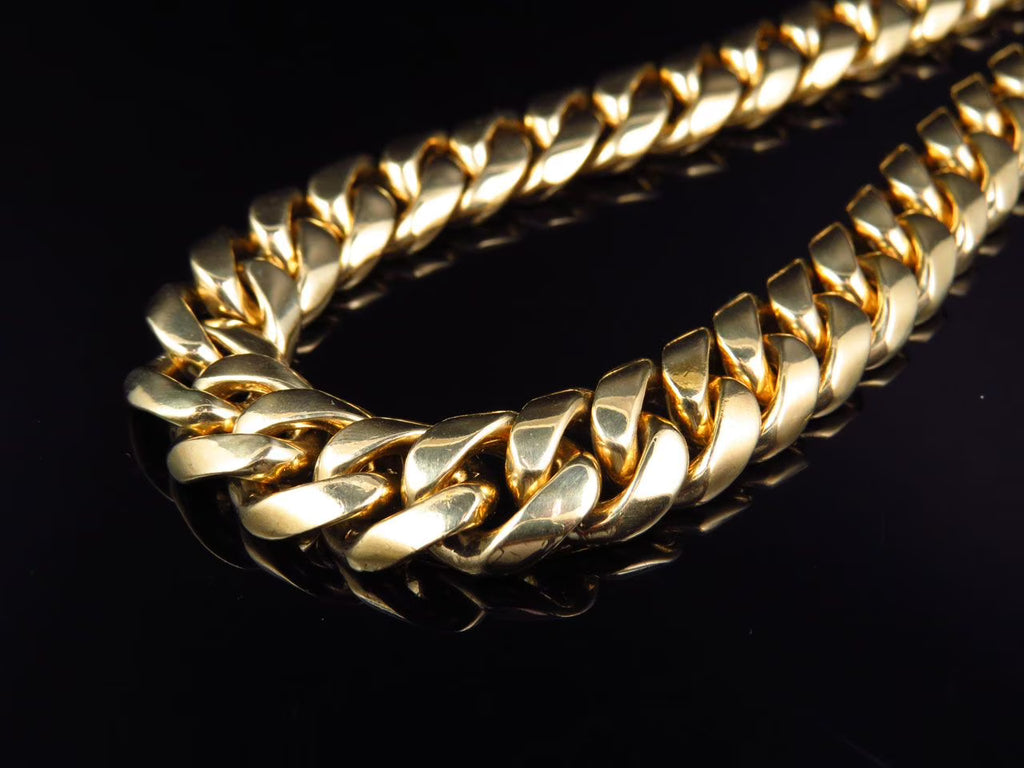 Yellow Gold Miami Cuban Link Chain Necklace M4805