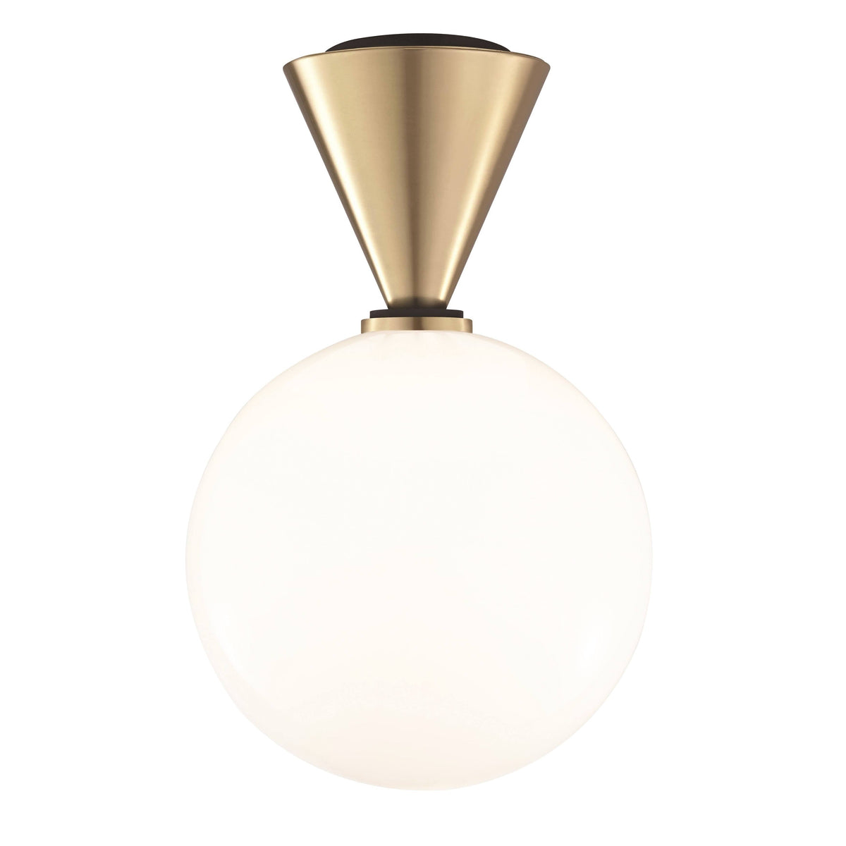 Aged Brass/Black Large Flush Mount Light G983