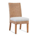 Navy Finish/Brown and Beige Stripe Side Chair C3797