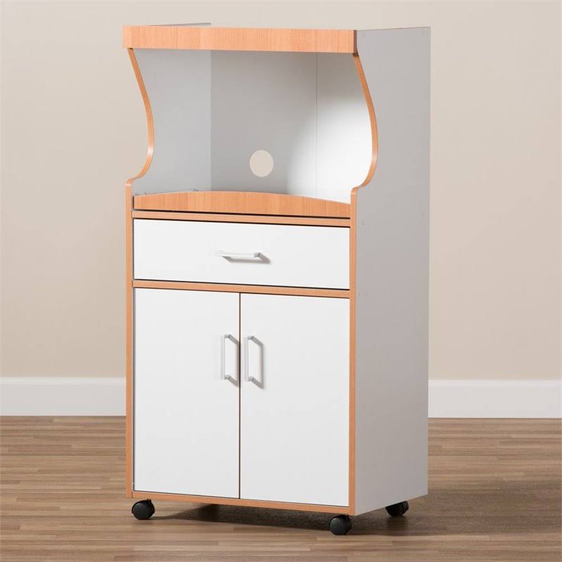 Beech Brown and White Kitchen Cabinet M277408