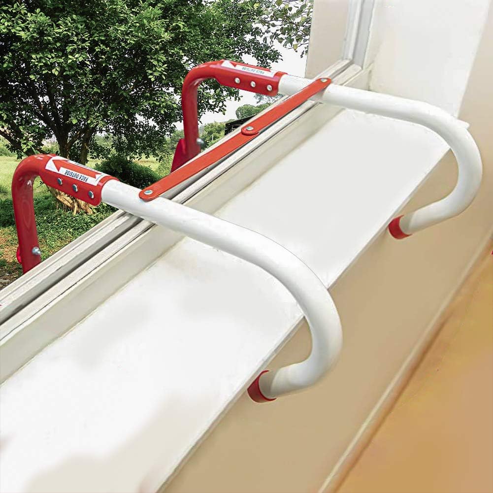 3 Story 25 Feet Retractable Emergency Escape Ladder with Anti-Slip Rungs N790942
