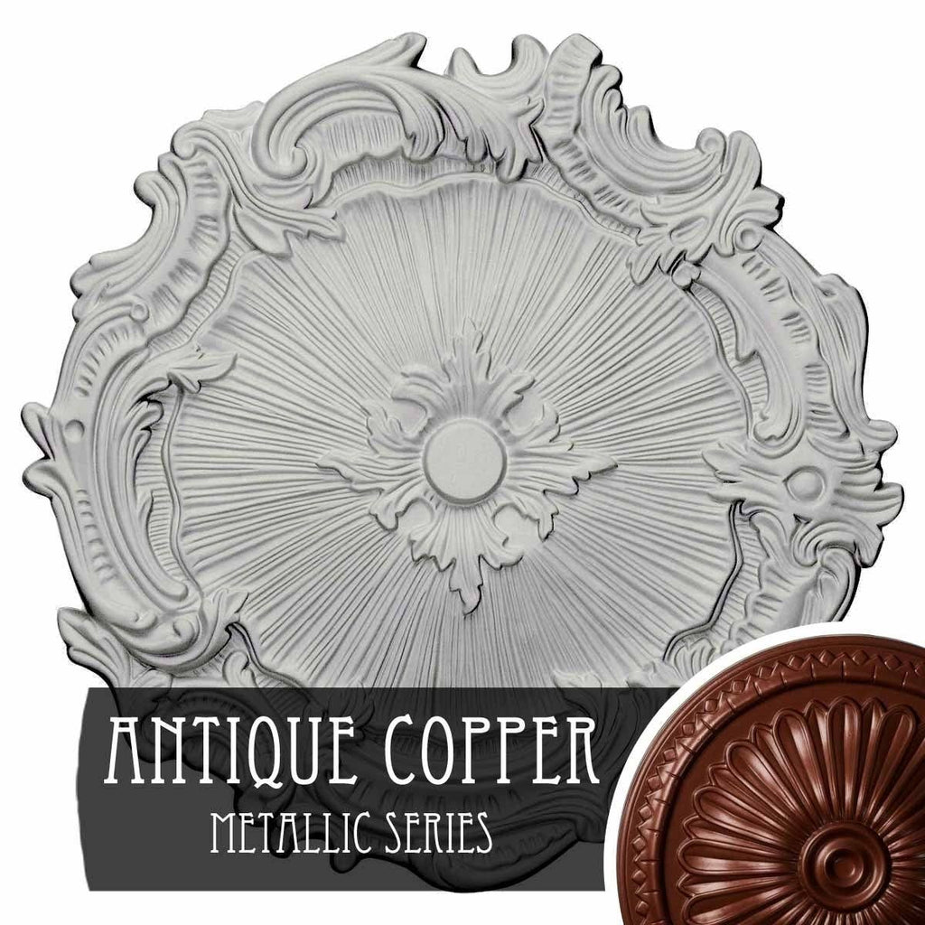 16 3/4 inch x 1 3/8 inch Ceiling Medallion Hand-Painted Spartan Stone I995