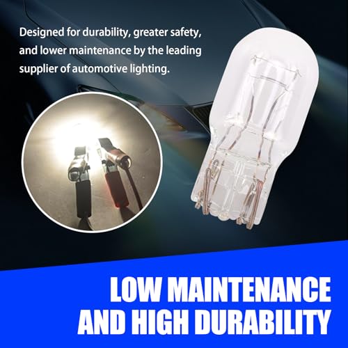 10 Car Brake Lights, 5W Double-wire Vehicle Turn Signal Tail Light Replacements, Universal Waterproof Automotive Lighting Accessories (White Light) C576