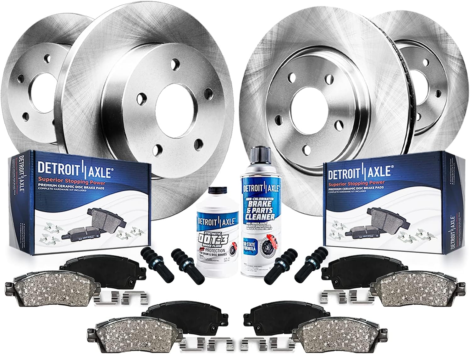 FRONT & REAR Disc Brake Rotors & Ceramic Brake Pads 10pc Set D808