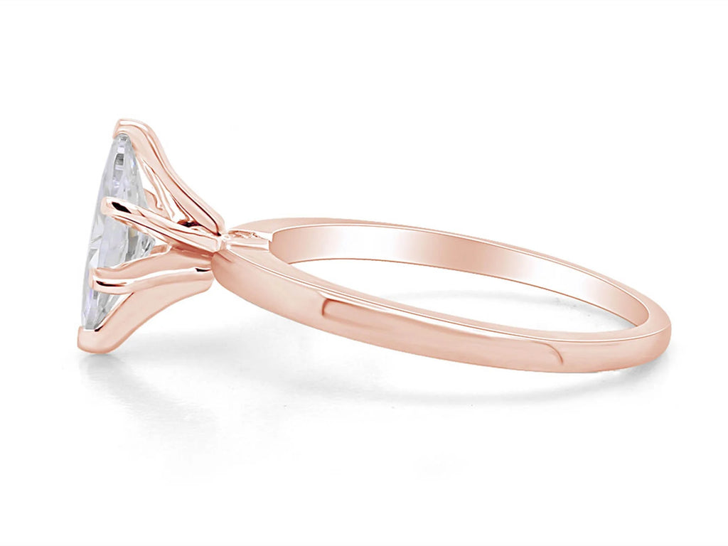 Rose Gold Cubic Zirconia Solitaire Engagement Ring G80429
