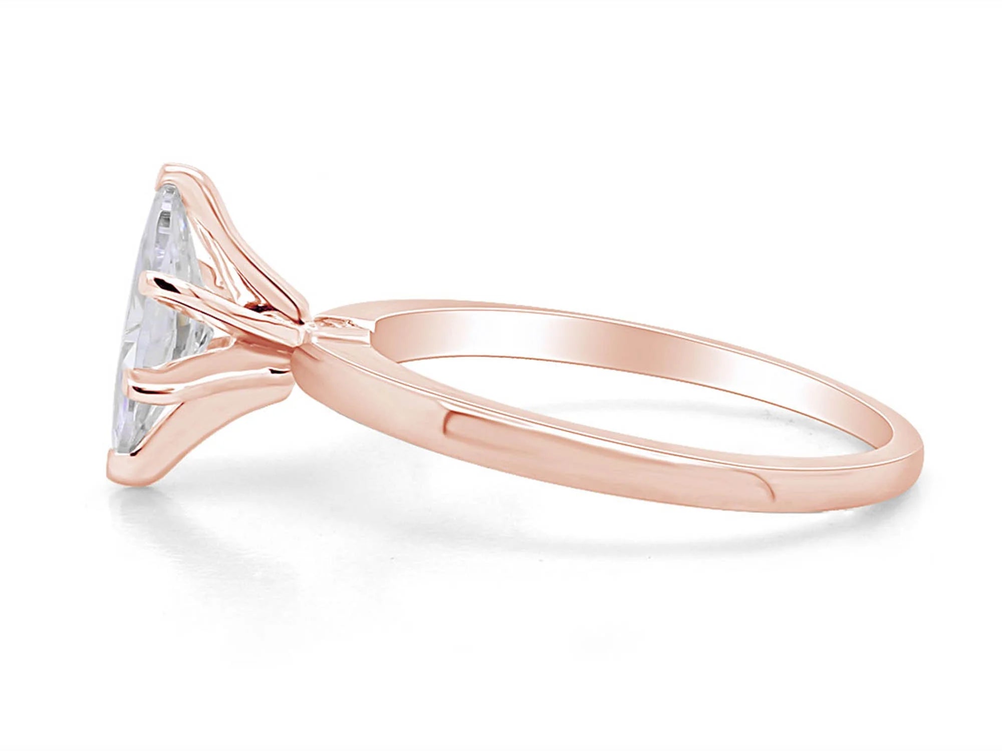 Rose Gold Cubic Zirconia Solitaire Engagement Ring G80429