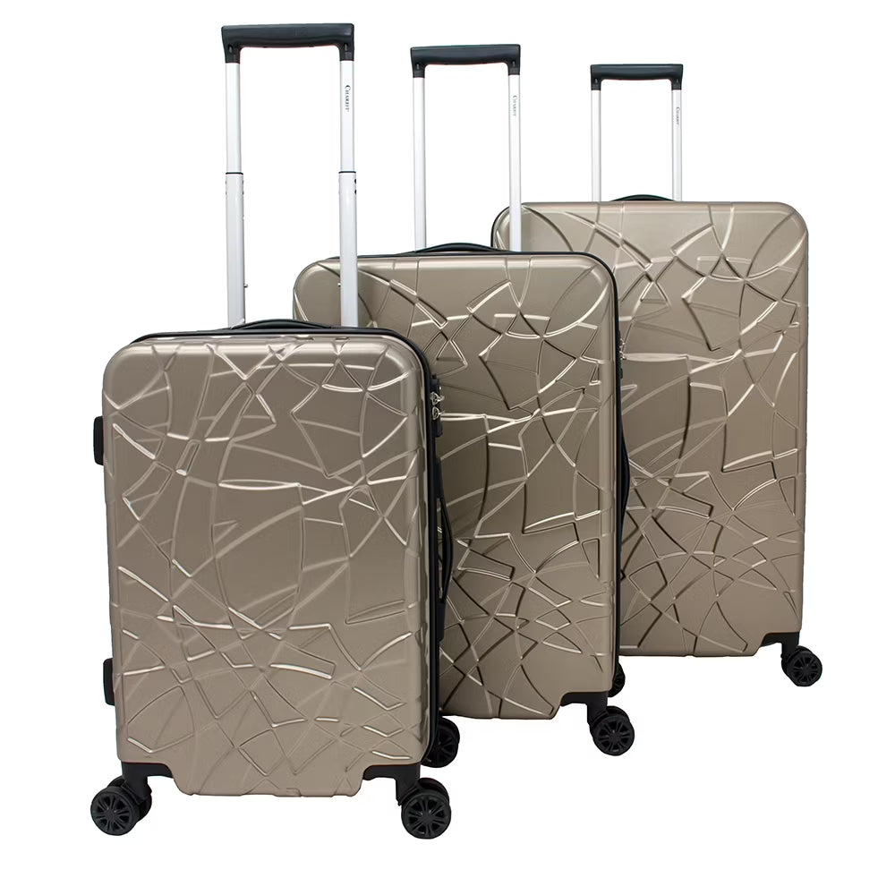 Champagne 3-Piece Expandable Lightweight Spinner Luggage Set G48690