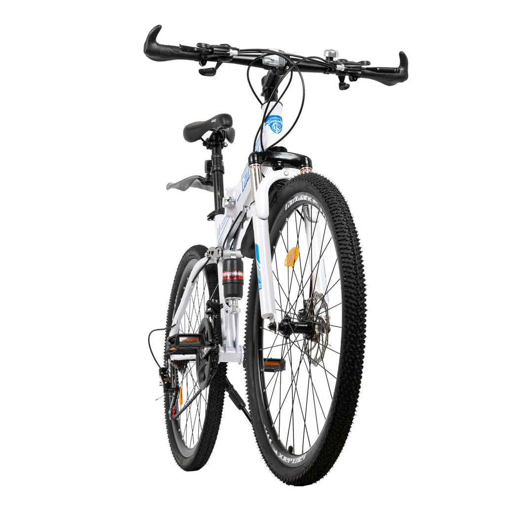 26" 21-Speed Folding Mountain Bike Dual Disc Brake MTB Bicycle J71834