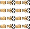 Solid Brass 3/4 inch GHT Garden Hose Quick Connector Set, Pack of 2 E4069